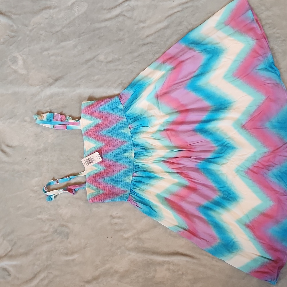 TORRID Tie dyed Chevron Ruffle Ajustable Straps Dress 1X 14-16